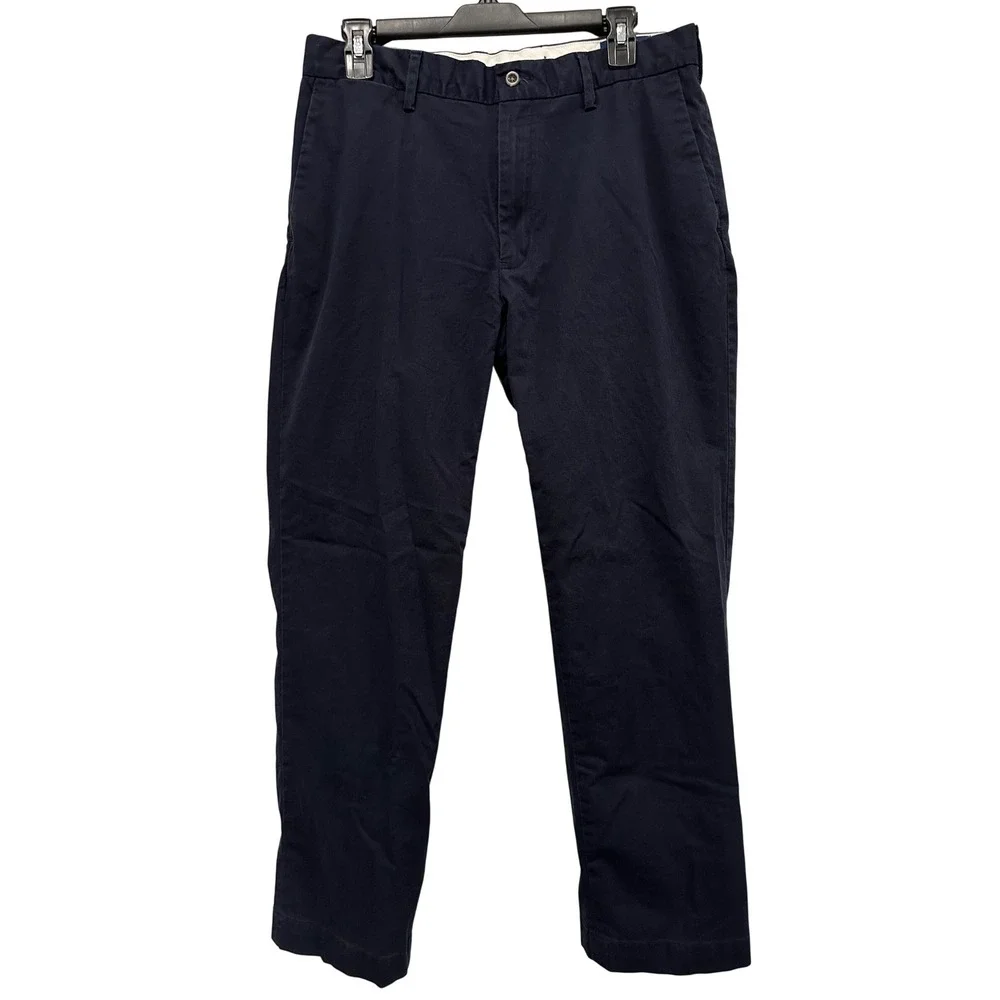 Polo Ralph Lauren Mens Navy Blue Stretch Classic Fit Chino Pants 32x28 READ
